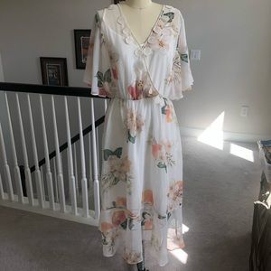 Anthropology farm rio orange patterned dress